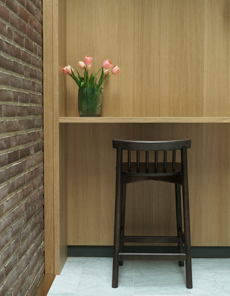 Pind Barstool by Normann Copenhagen, showing pind barstool in live shot.