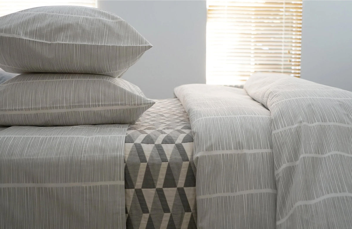 Pins Bedding Collection by Area, showing closeup view of pins bedding collection in live shot.