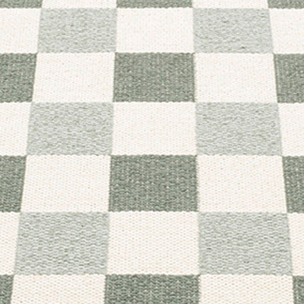 Pix Army & Vanilla with Sage Rug by Pappelina, showing closeup view of pix army & vanilla with sage rug.
