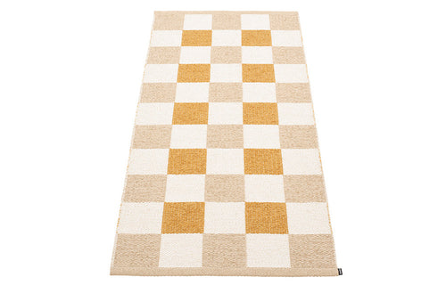 Pix Beige & Vanilla with Ochre Rug by Pappelina - 2.5' x 5.25'.