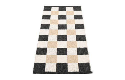 Pix Black & Vanilla with Beige Rug by Pappelina - 2.5' x 5.25'.