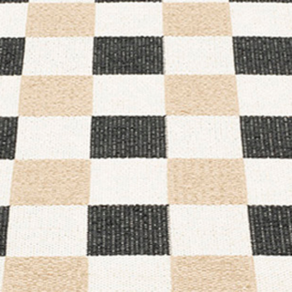 Pix Black & Vanilla with Beige Rug by Pappelina, showing closeup view of pix black & vanilla with beige rug.