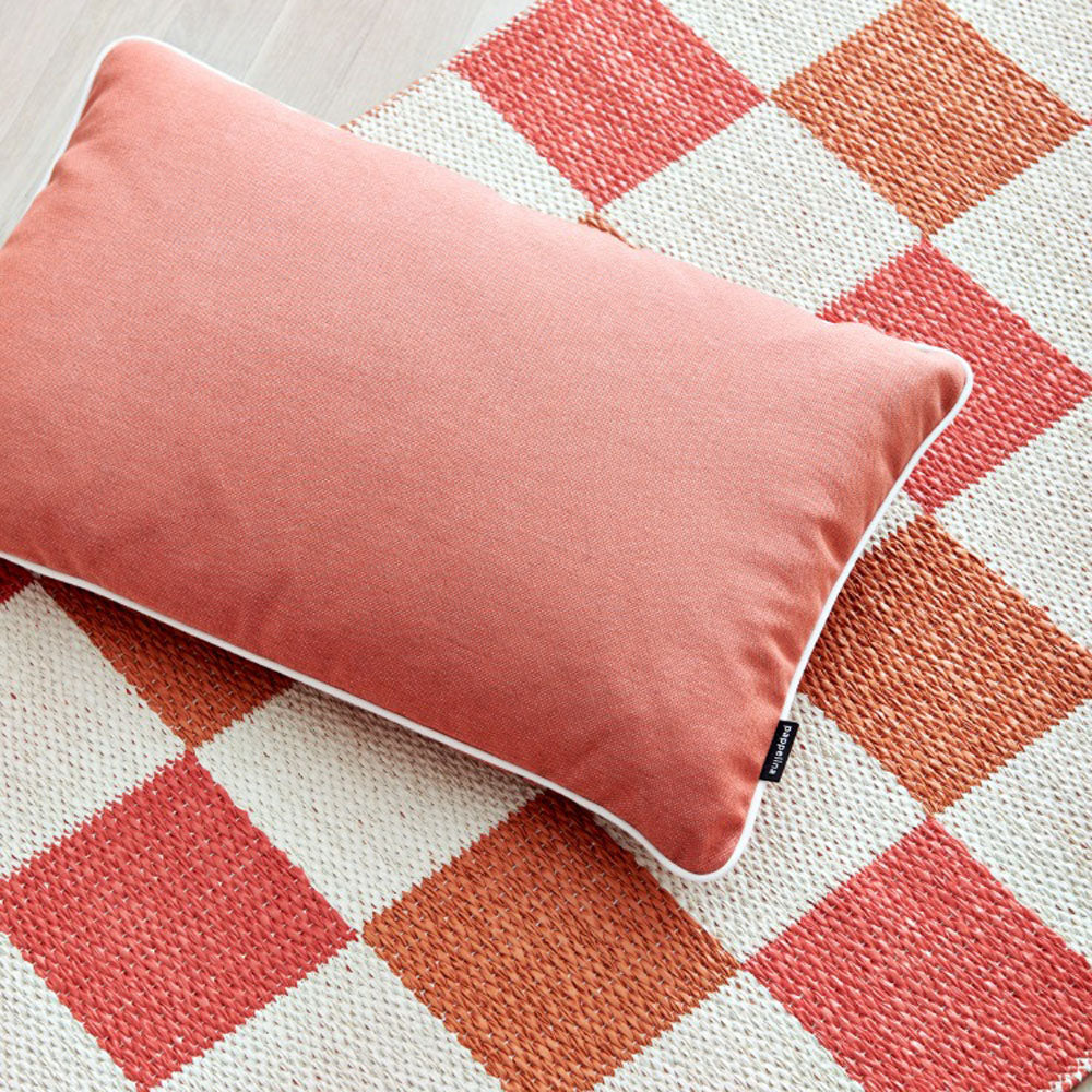 Pix Flamingo & Vanilla with Pale Orange Rug by Pappelina, showing pix flamingo & vanilla with pale orange rug in live shot.