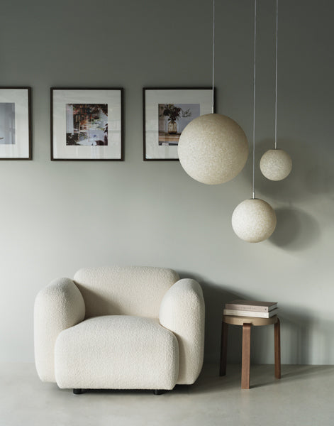 Pix Pendant Lamp by Normann Copenhagen, showing pix pendants lamp in live shot.