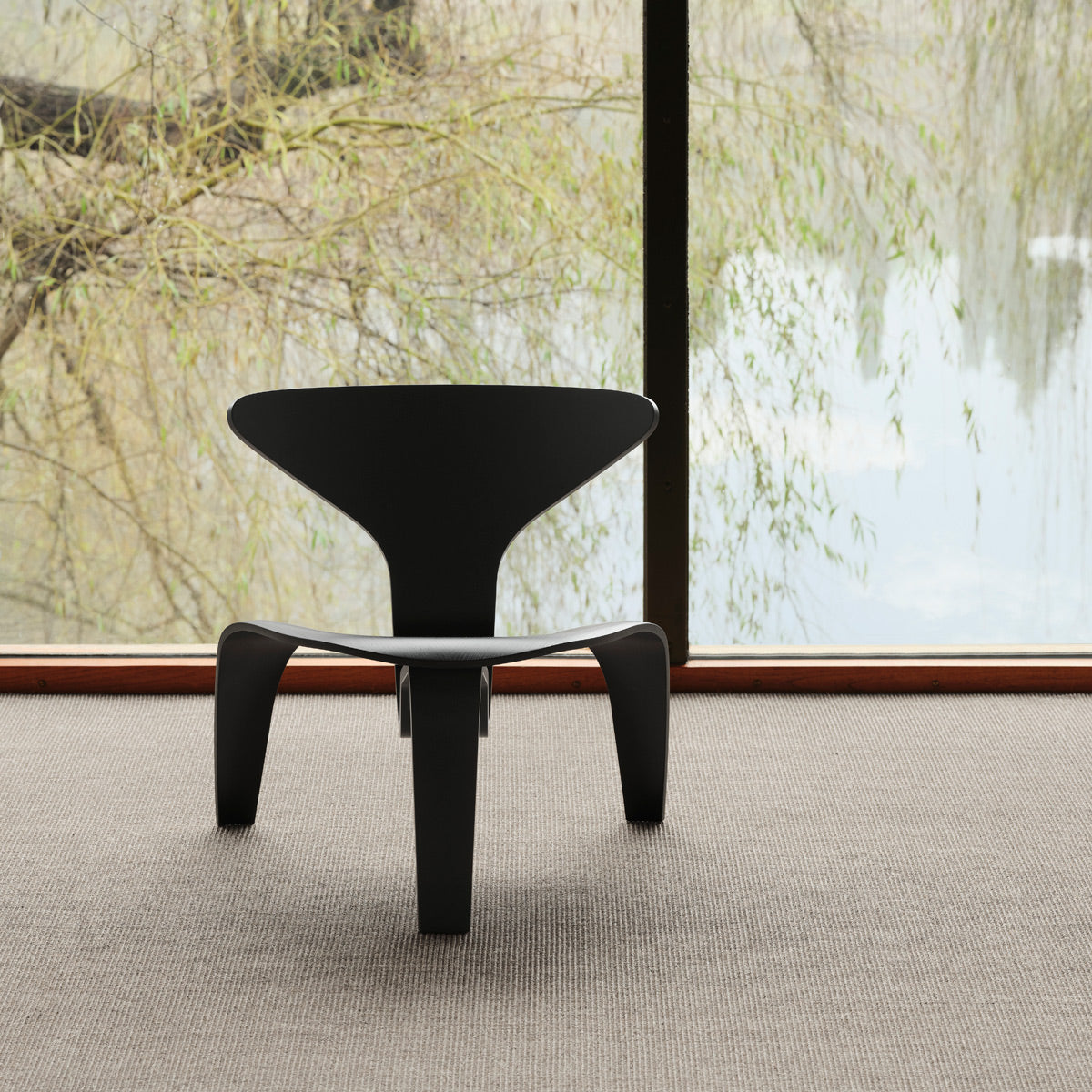 PK0 A Lounge Chair by Fritz Hansen, showing pk0 a lounge chair in live shot.
