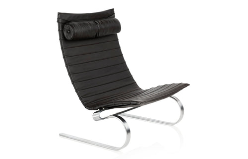 PK20 Lounge Chair by Fritz Hansen - Aura Black Leather.