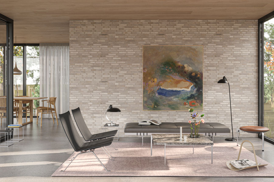 PK22 Lounge Chair by Fritz Hansen, showing pk22 lounge chair in live shot.