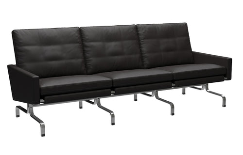 PK31 Sofa by Fritz Hansen - 3-seater, Aura Black Leather.