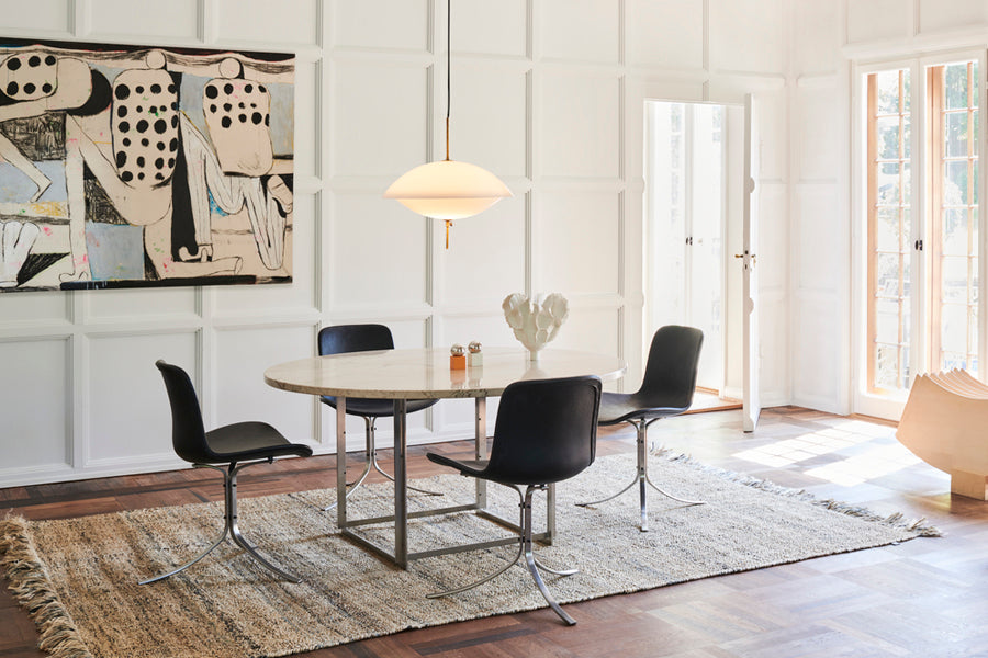 PK54 Table by Fritz Hansen, showing pk54 table in live shot.