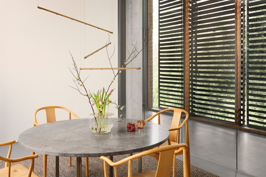 PK54 Table by Fritz Hansen, showing pk54 table in live shot.