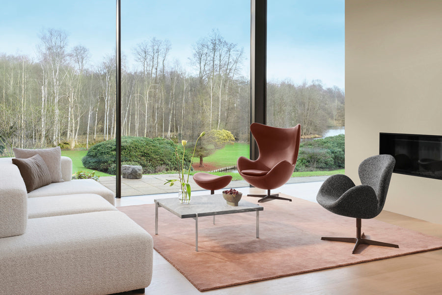 PK61 Coffee Table by Fritz Hansen, showing pk61 coffee table in live shot.