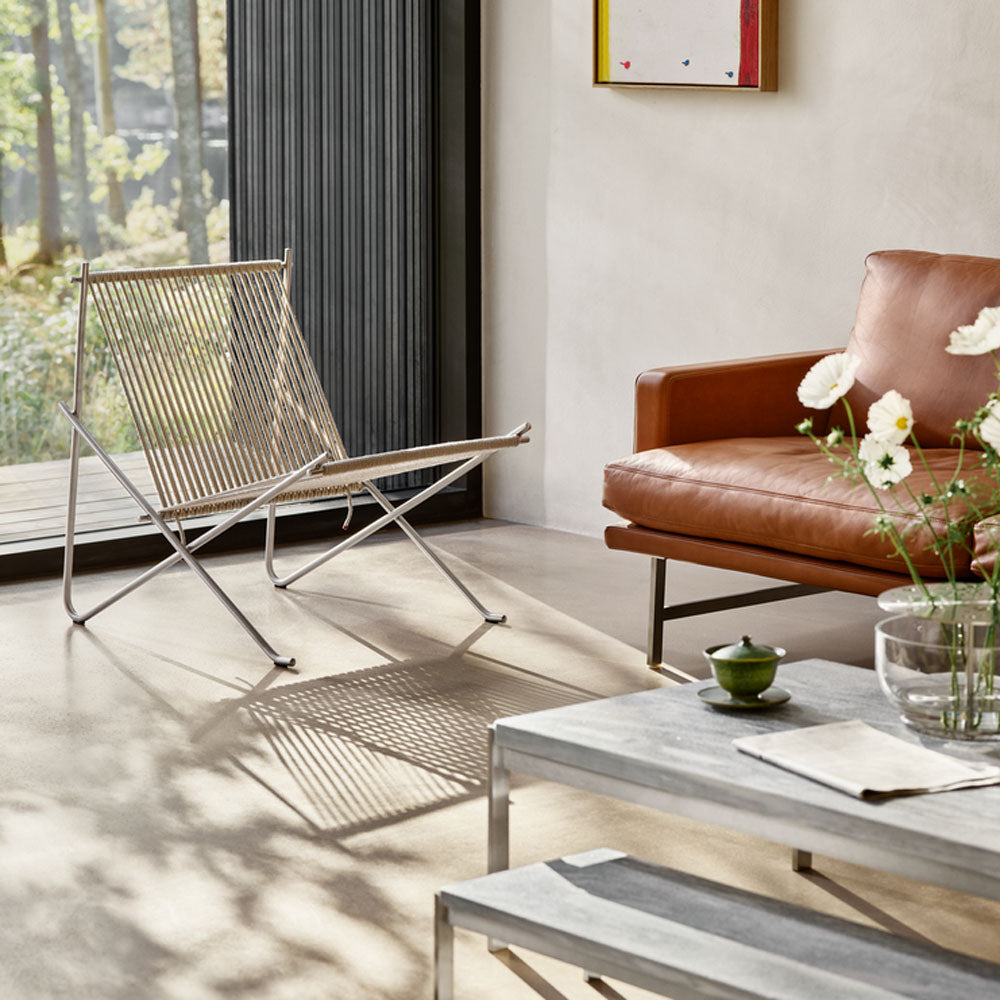 PK63 Coffee Table by Fritz Hansen, showing pk63 coffee table in live shot.