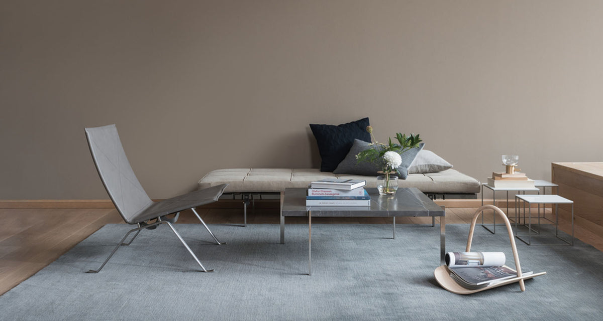 PK71 Nesting Table by Fritz Hansen, showing pk71 nesting table in live shot.