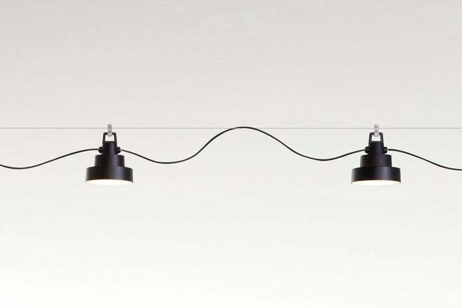 Plaff-On S IP65 Outdoor Pendant by Marset, showing plaff-on s ip65 outdoor pendants in studio shot.