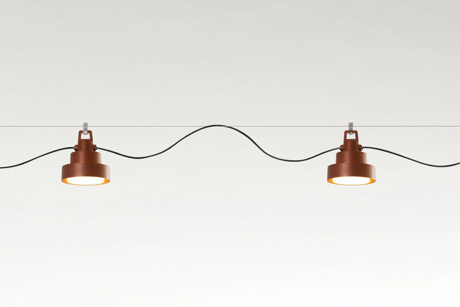 Plaff-On S IP65 Outdoor Pendant by Marset, showing plaff-on s ip65 outdoor pendants in studio shot.