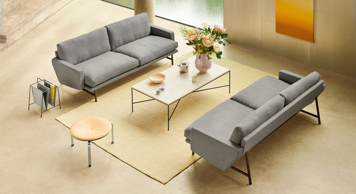 Planner Coffee Table by Fritz Hansen, showing planner coffee table in live shot.