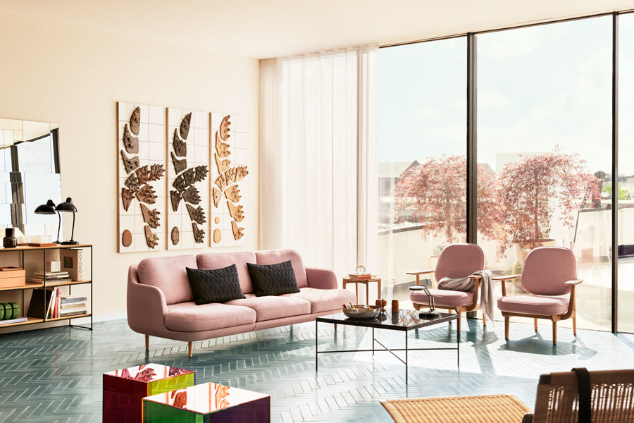 Planner Coffee Table by Fritz Hansen, showing planner coffee table in live shot.