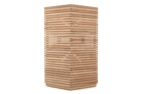 Planter Aluminum/Teak by Harbour - Tall, Natural Teak Wood.