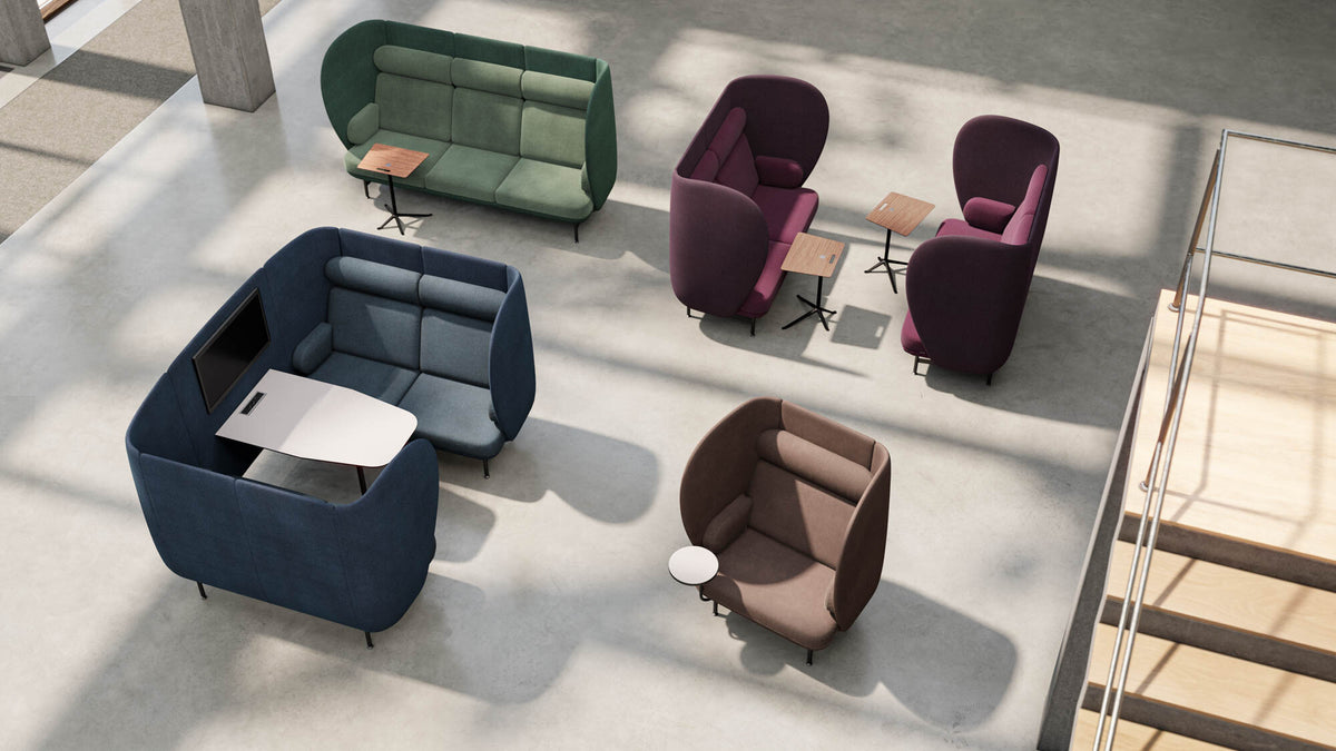 Plenum Cabin Seating by Fritz Hansen, showing plenum cabin seating in live shot.
