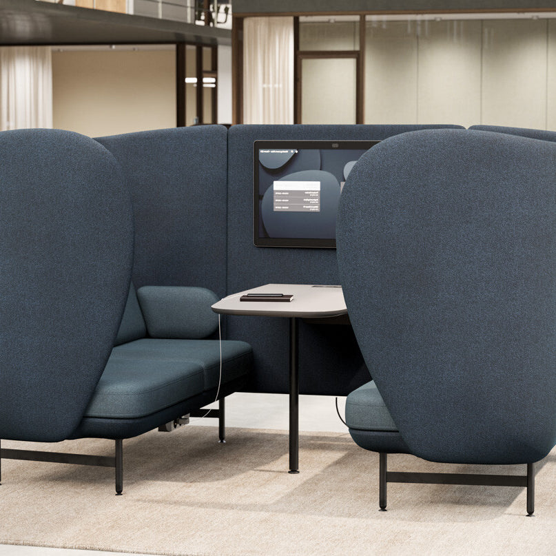 Plenum Cabin Seating by Fritz Hansen, showing closeup view of plenum cabin seating in live shot.
