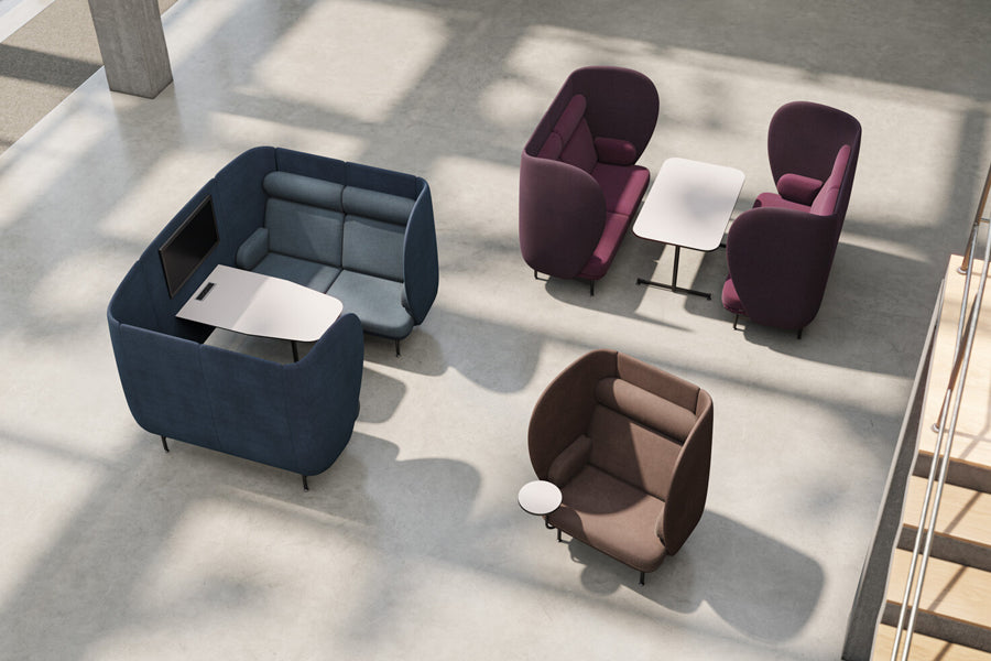 Plenum Cabin Seating by Fritz Hansen, showing plenum cabin seating in live shot.