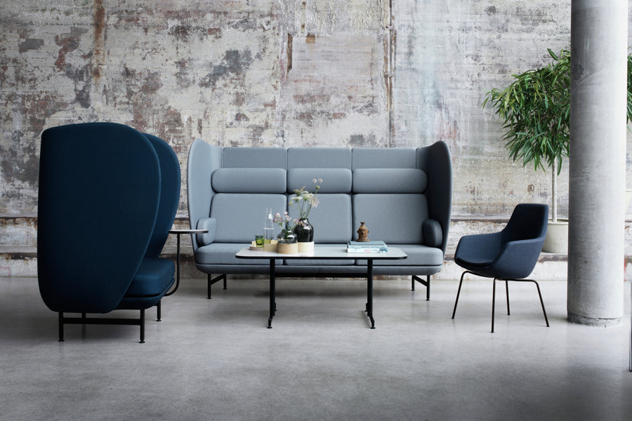 Plenum Sofa by Fritz Hansen, showing plenum sofas in live shot.