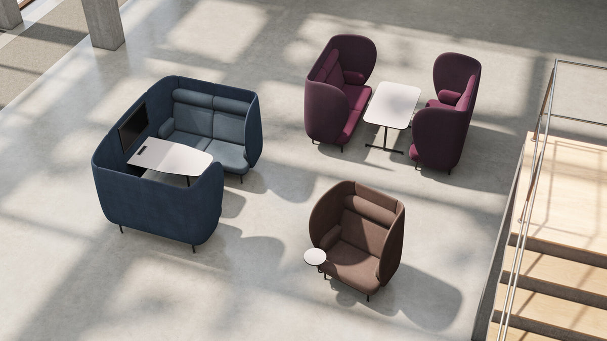 Plenum Table by Fritz Hansen, showing plenum tables in live shot.