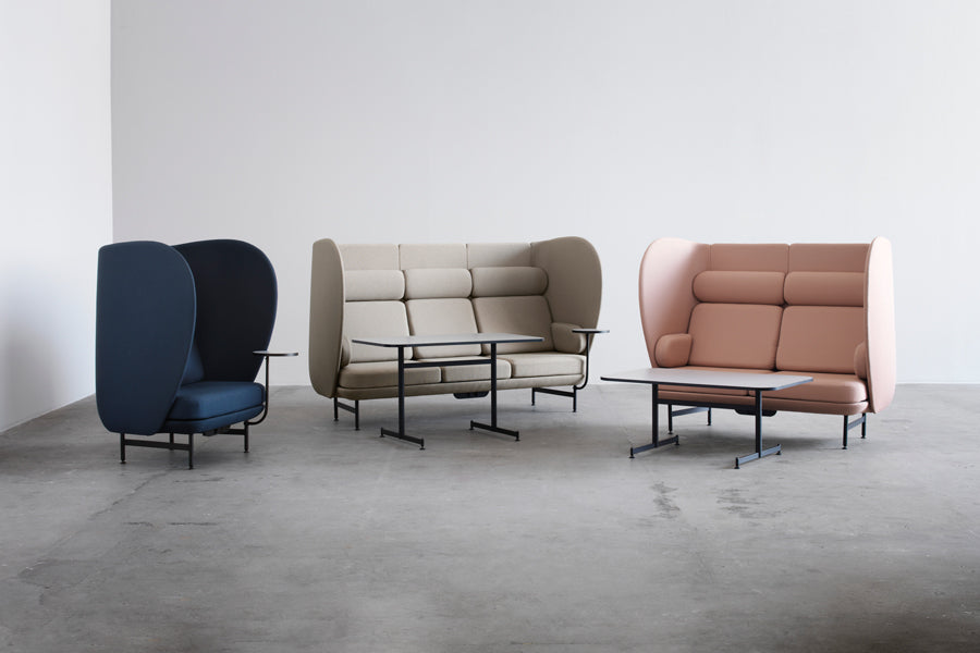 Plenum Table by Fritz Hansen, showing plenum tables in live shot.