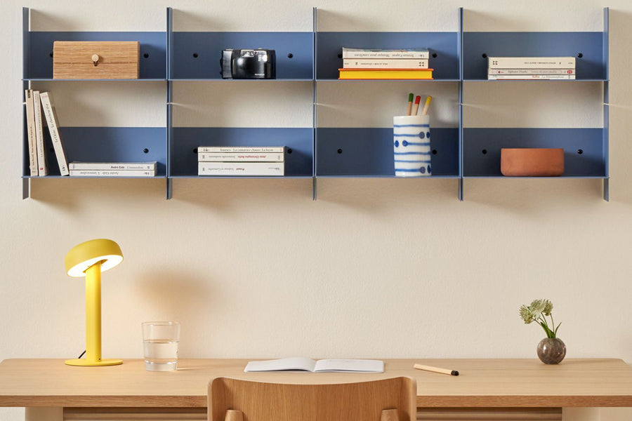 PLI Wall Shelf by TipToe, showing pli wall shelves in live shot.