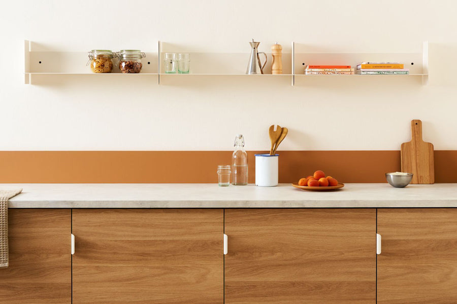 PLI Wall Shelf by TipToe, showing pli wall shelves in live shot.