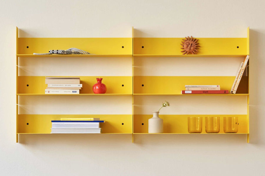 PLI Wall Shelf by TipToe, showing pli wall shelves in live shot.
