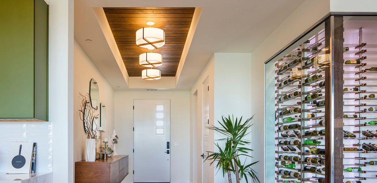 Plura 36" Pendant Light 3K/4K LED by Cerno, showing plura 36" pendant lights 3k/4k led in live shot.