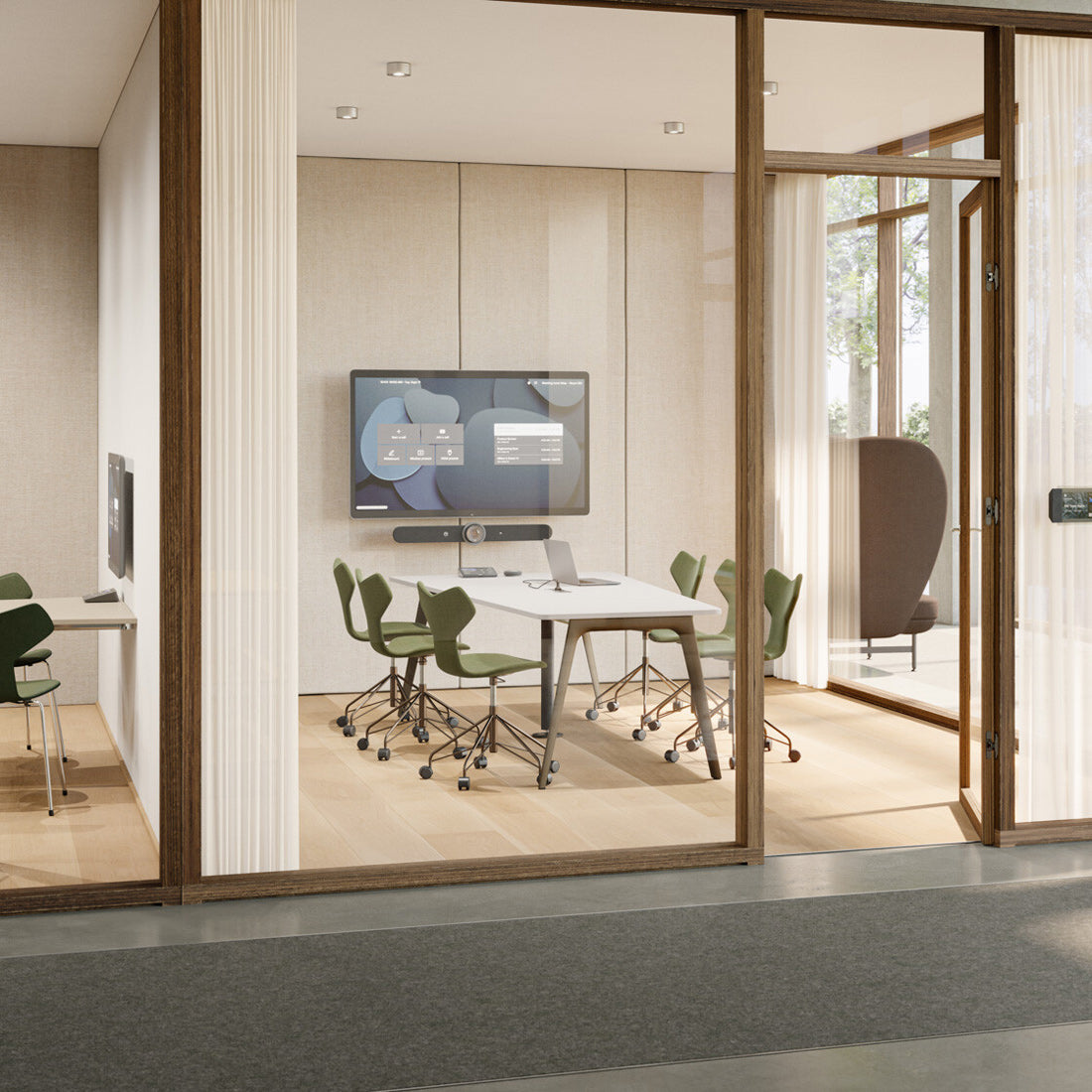 Pluralis Table by Fritz Hansen, showing pluralis tables in live shot.
