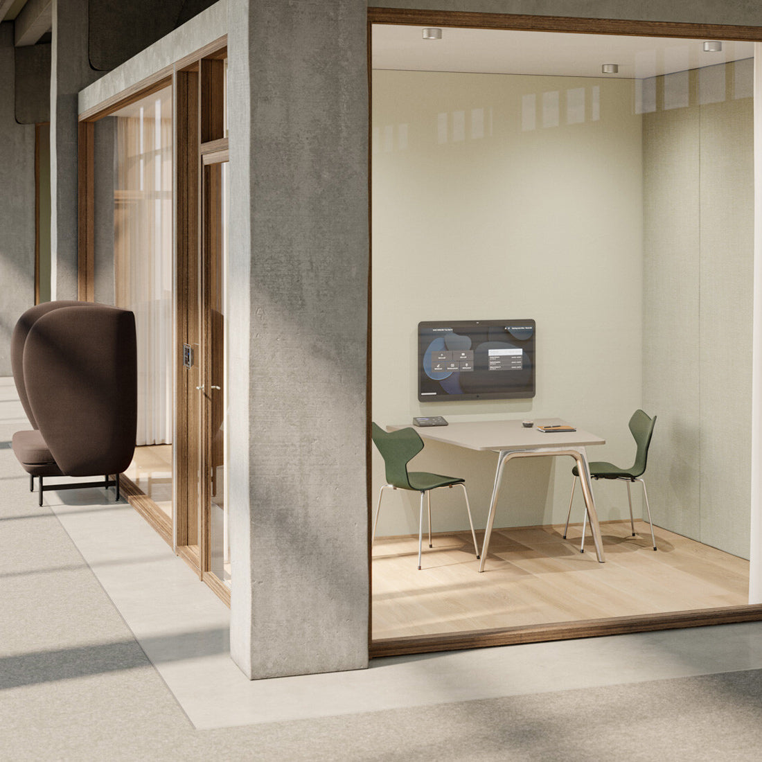 Pluralis Table by Fritz Hansen, showing pluralis table in live shot.