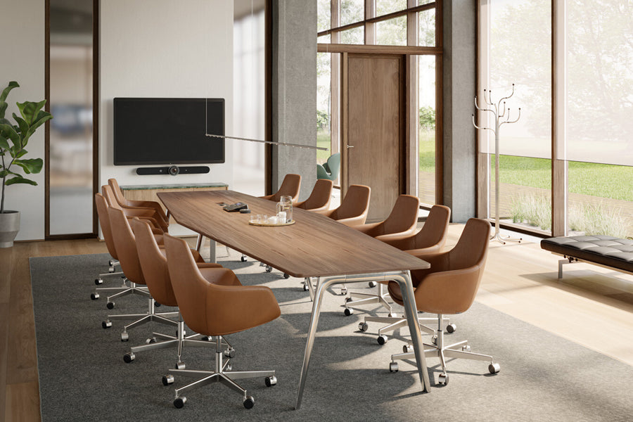 Pluralis Table by Fritz Hansen, showing pluralis table in live shot.
