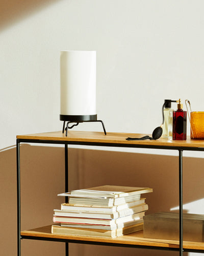 PM-02 Table Lamp by Fritz Hansen, showing pm-02 table lamp in live shot.