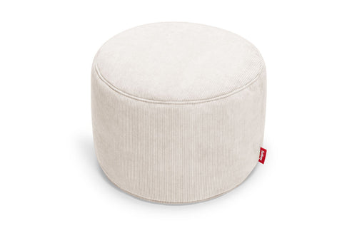 Point Recycled Cord Pouf by Fatboy - Cream Polyester Fabric.