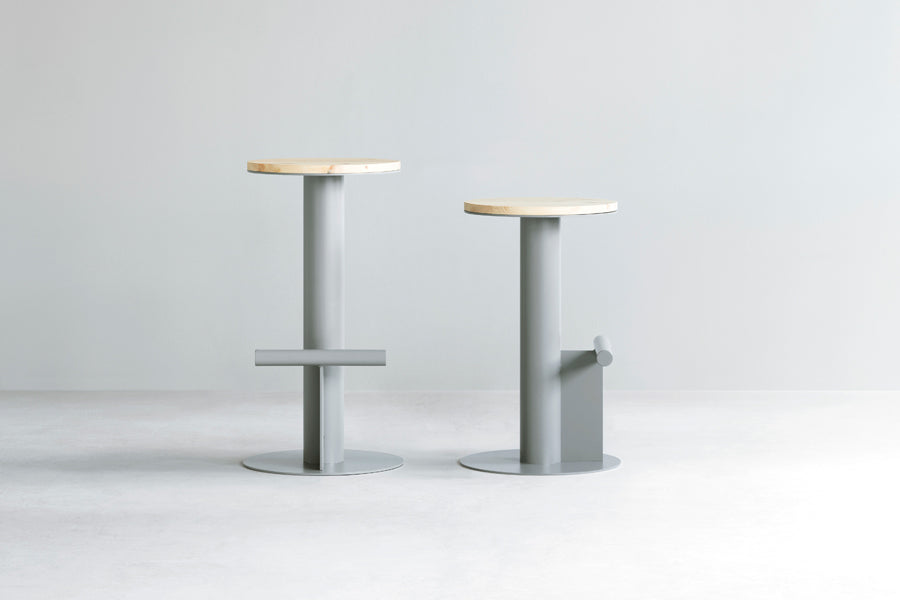 Pole Barstool by Normann Copenhagen, showing pole barstools in live shot.