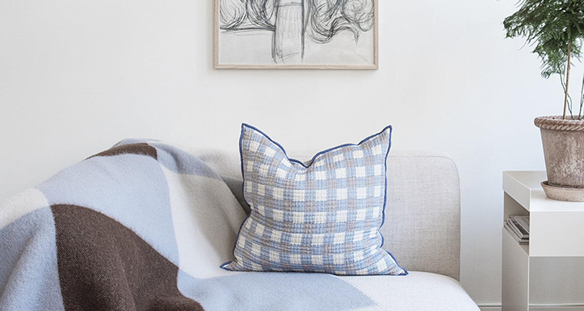 Pop Wool Blanket by Brita, showing pop wool blanket in live shot.