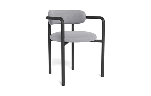 Porto Dining Chair by Harbour - Asteroid Aluminum, Cloud Panama.