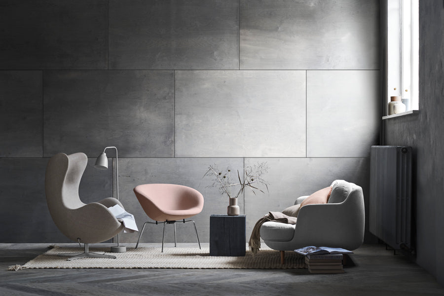 Pot Lounge Chair by Fritz Hansen, showing pot lounge chair in live shot.