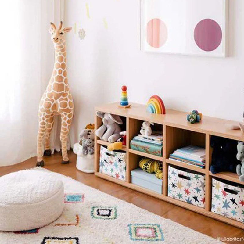 Filler Pouf by Lorena Canals, showing filler pouf rug in live shot.