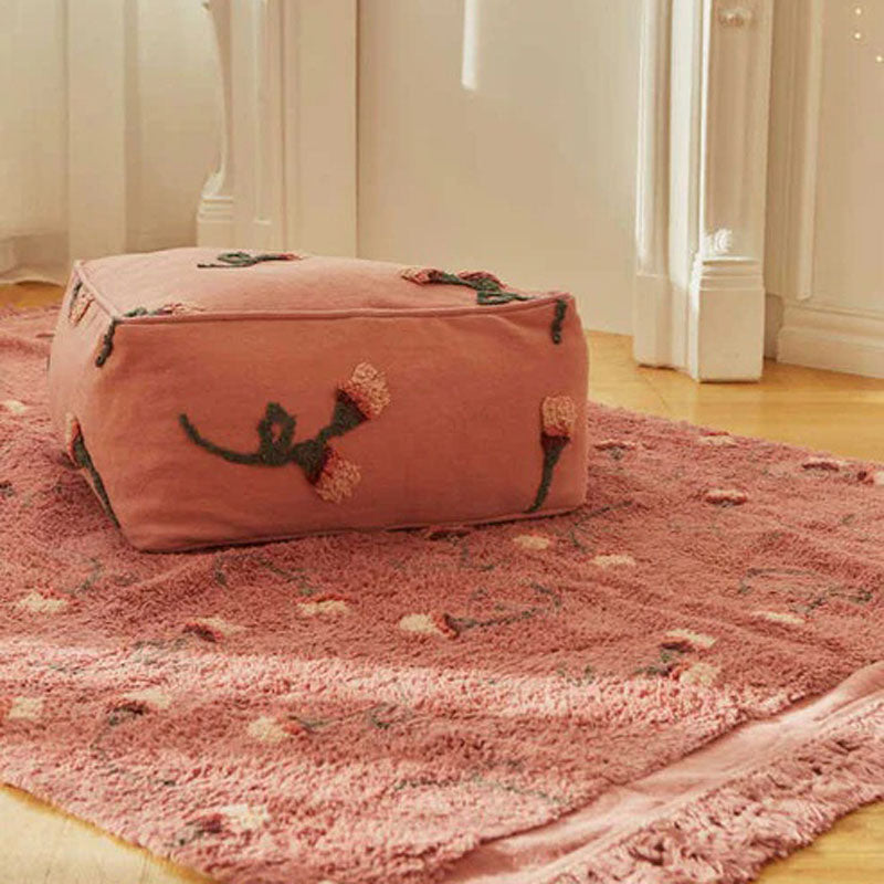 English Garden Pouf Ash Rose by Lorena Canals, showing english garden pouf ash rose in live shot.