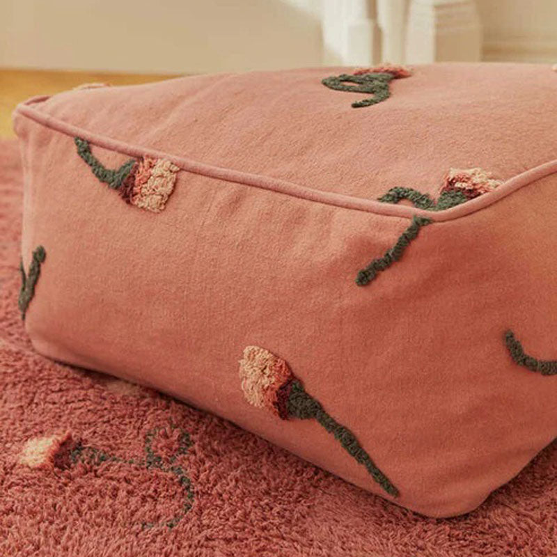 English Garden Pouf Ash Rose by Lorena Canals, showing english garden pouf ash rose in live shot.