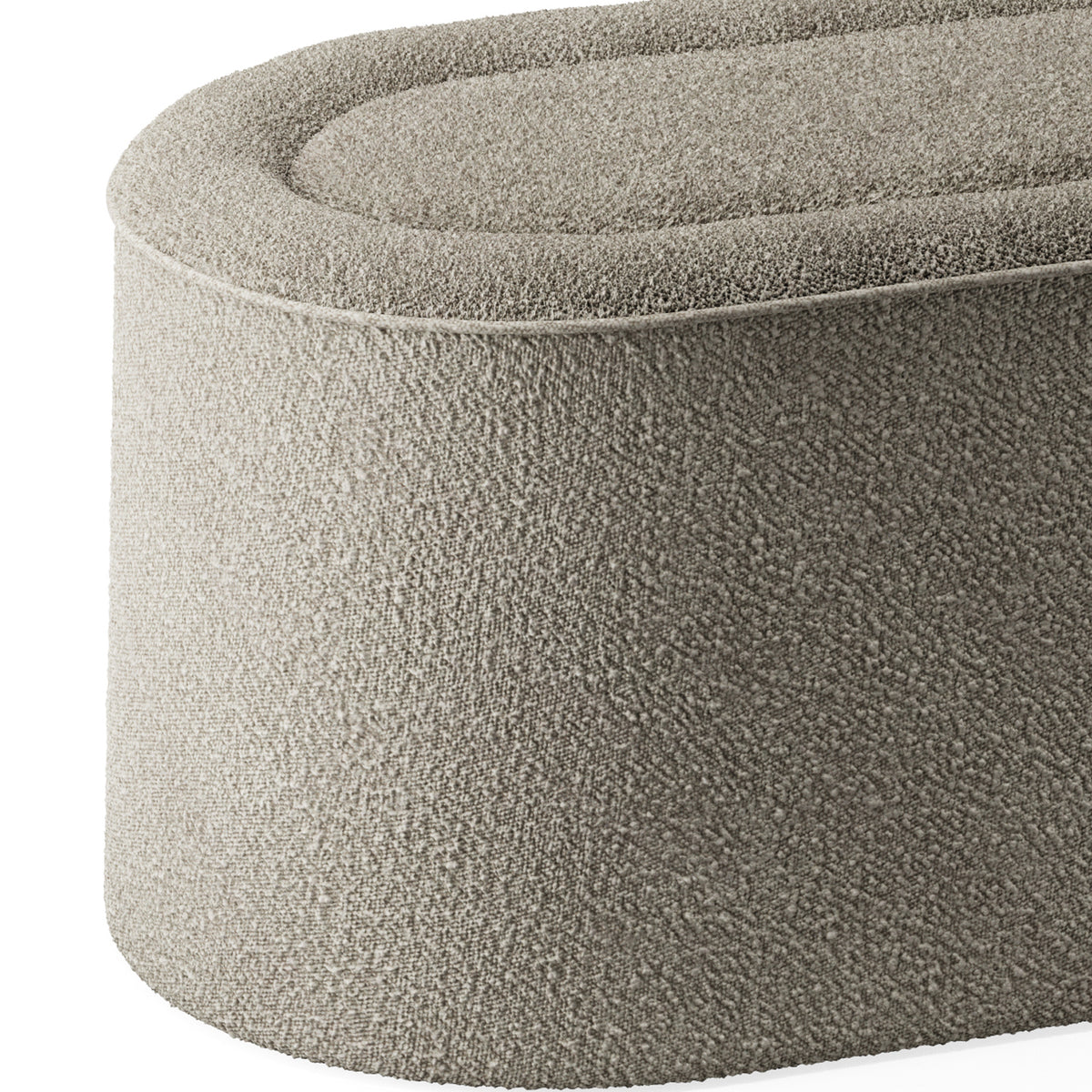 Praline Bench by Woud, showing closeup view of praline bench.