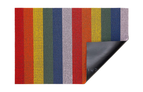 Pride Stripe Shag Floor Mat by Chilewich - Rainbow Price Stripe.
