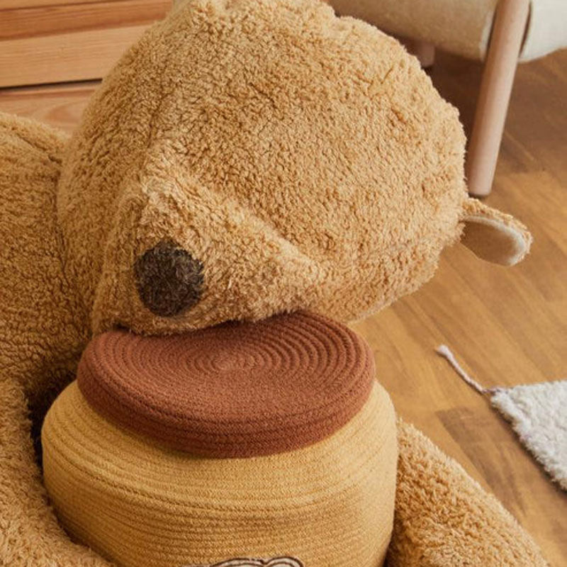 Bear Sleepy Pouf by Lorena Canals, showing bear sleepy pouf in live shot.