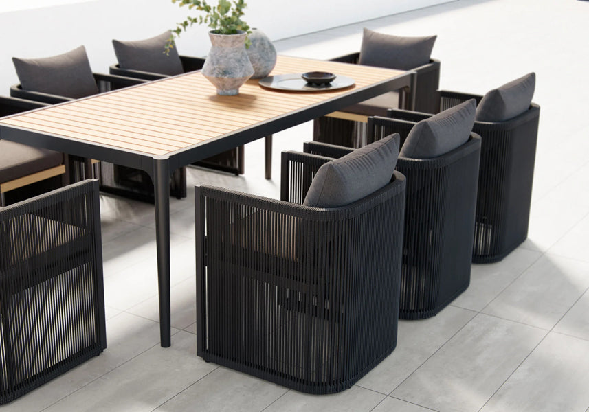 Ravelle Dining Chair by Viesso, showing ravelle dining chairs in live shot.