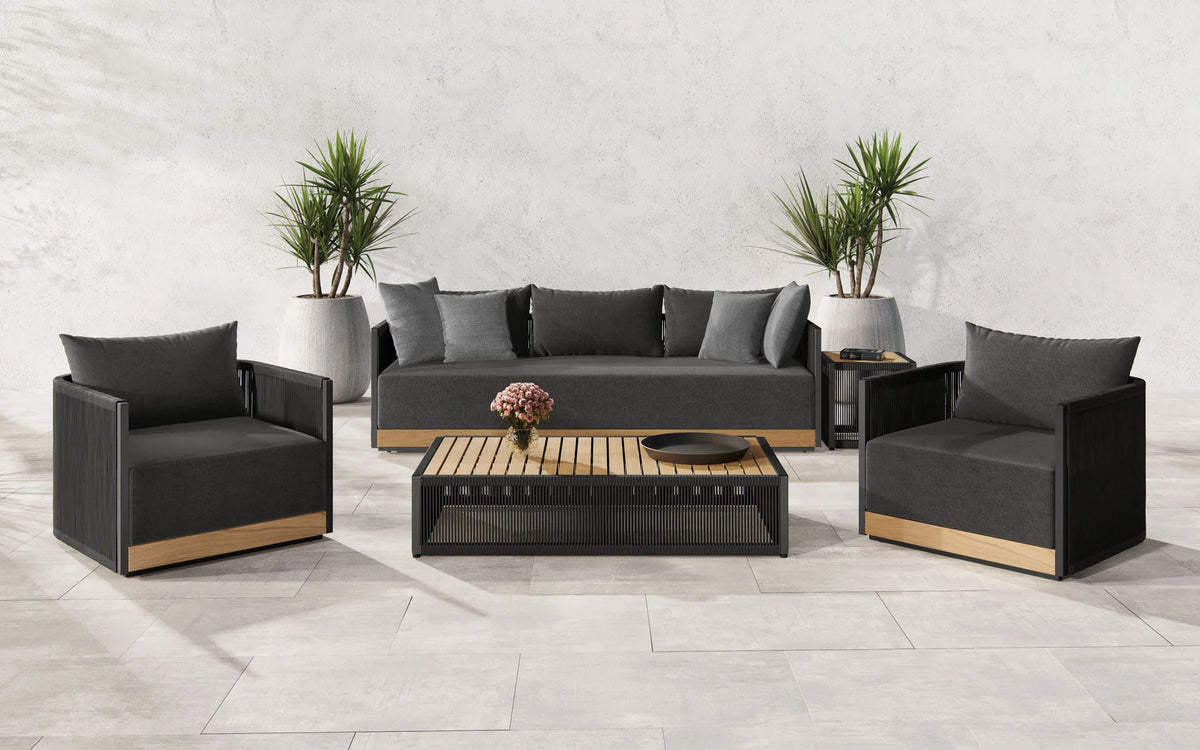 Ravelle Lounge Chair by Viesso, showing ravelle lounge chairs in live shot.