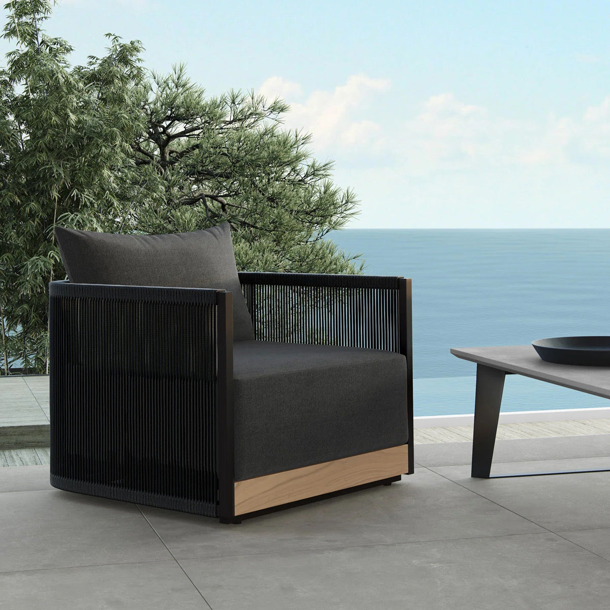Ravelle Lounge Chair by Viesso, showing ravelle lounge chair in live shot.